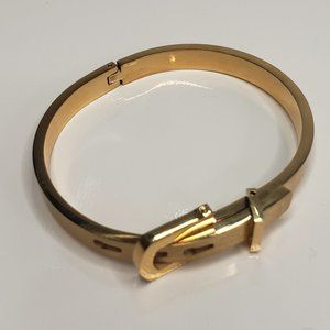 Buckle Bangle Bracelet in Gold-tone Stainless Steel